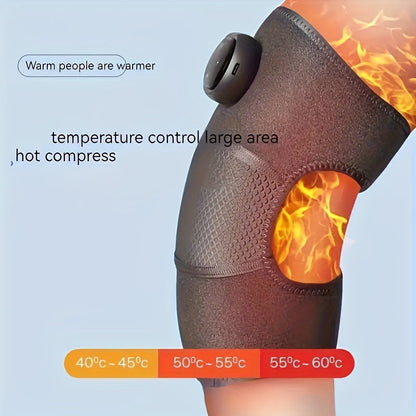 Bandage chauffant – 3-en-1 chaleur et vibration pour genou, épaule et coude