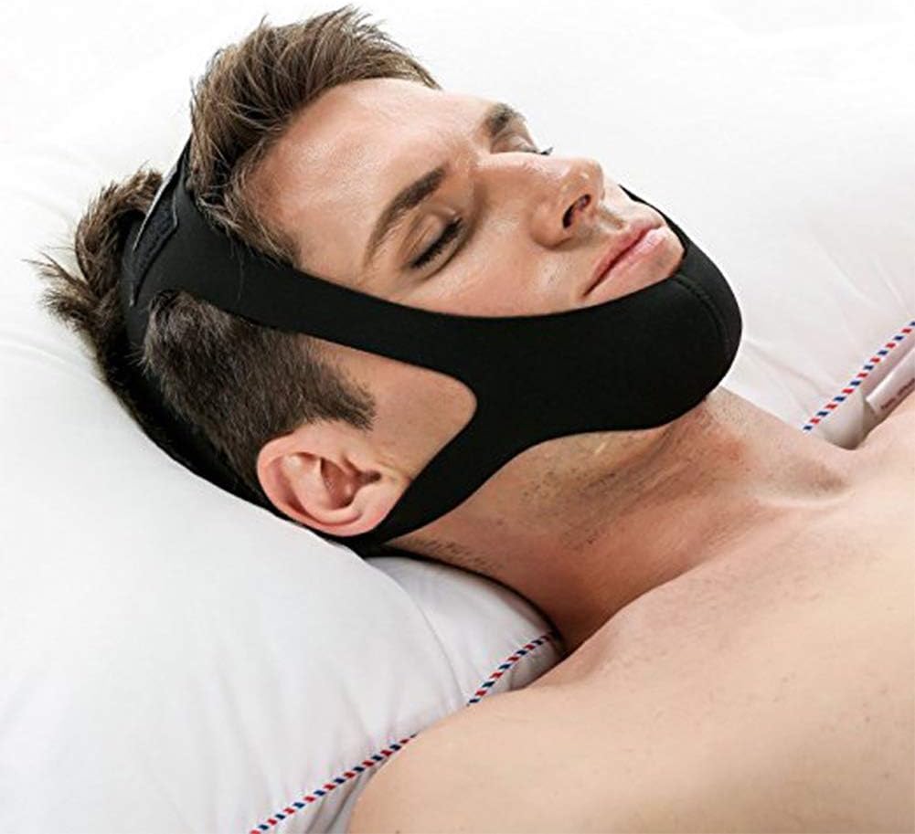 Bande mentonnière anti-ronflement en néoprène respirant – réduit les ronflements et assure un sommeil confortable la nuit