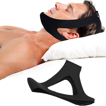 Bande mentonnière anti-ronflement en néoprène respirant – réduit les ronflements et assure un sommeil confortable la nuit