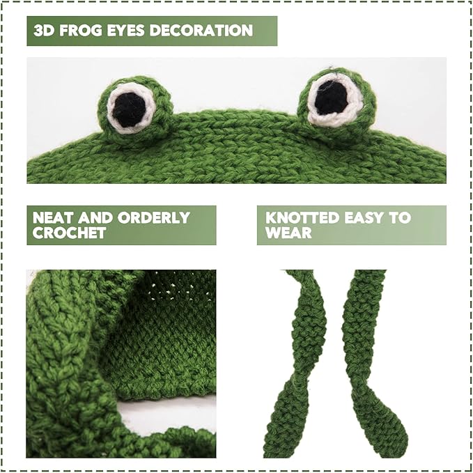 Bandeau chauffe-oreilles au crochet à motif grenouille