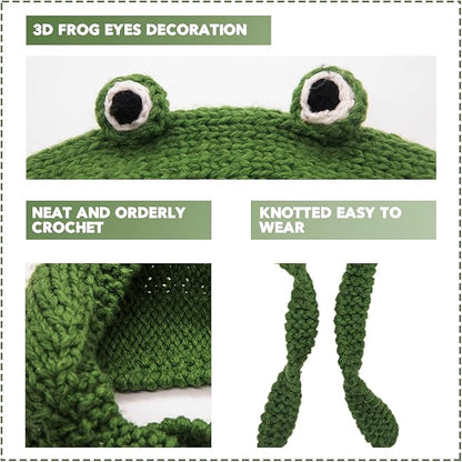 Bandeau chauffe-oreilles au crochet à motif grenouille