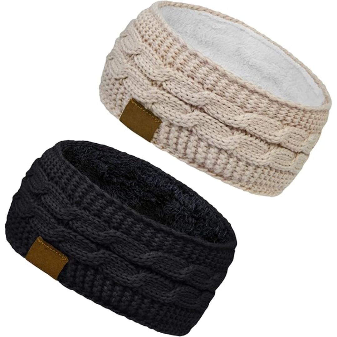 Bandeau d’oreilles en tricot chaud doublé en polaire
