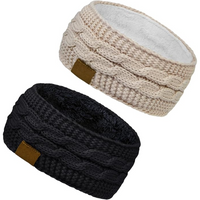 Bandeau d’oreilles en tricot chaud doublé en polaire