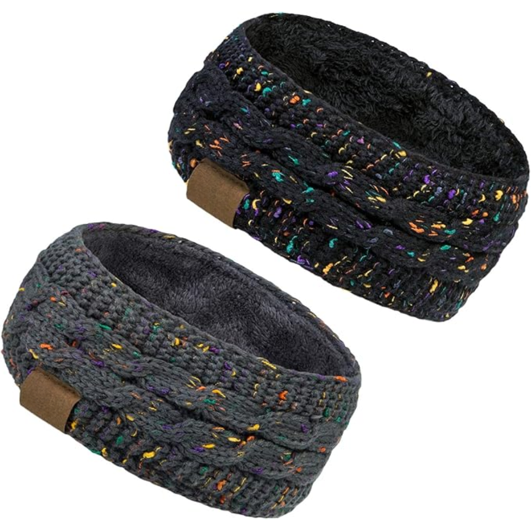 Bandeau d’oreilles en tricot chaud doublé en polaire