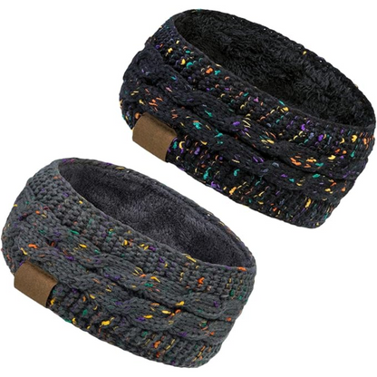 Bandeau d’oreilles en tricot chaud doublé en polaire