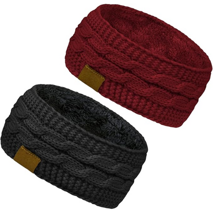 Bandeau d’oreilles en tricot chaud doublé en polaire
