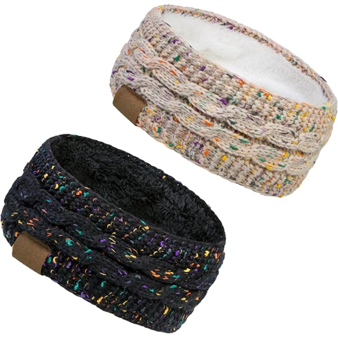 Bandeau d’oreilles en tricot chaud doublé en polaire