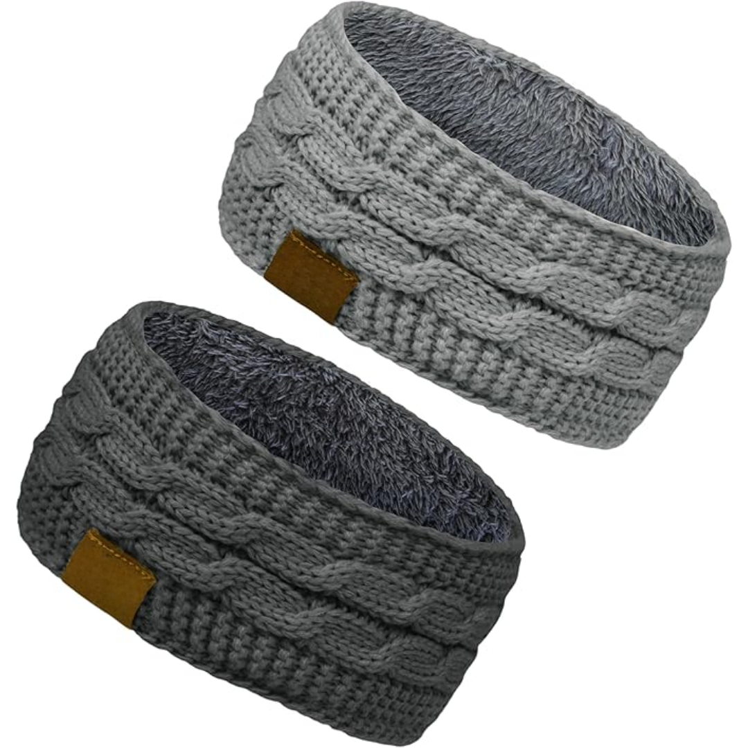 Bandeau d’oreilles en tricot chaud doublé en polaire