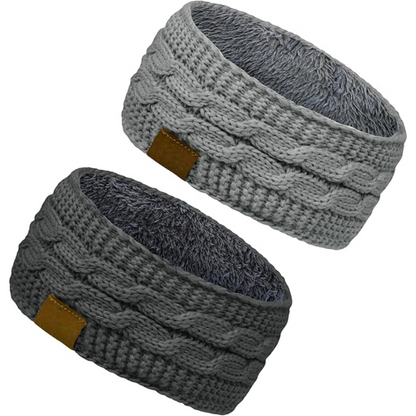 Bandeau d’oreilles en tricot chaud doublé en polaire
