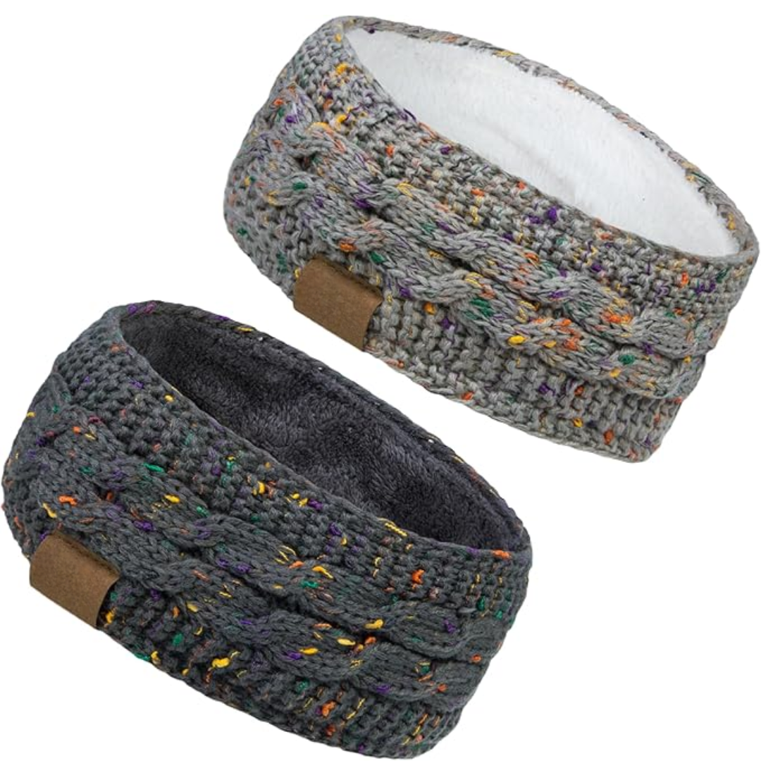 Bandeau d’oreilles en tricot chaud doublé en polaire
