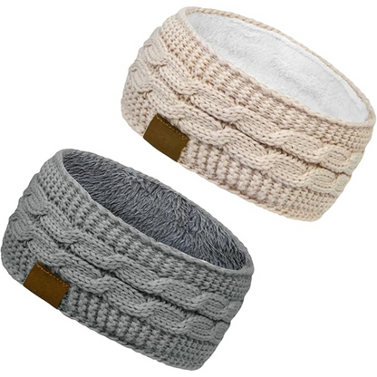 Bandeau d’oreilles en tricot chaud doublé en polaire