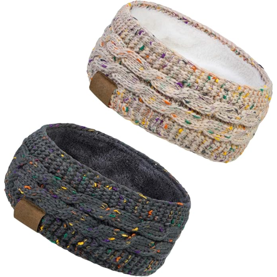 Bandeau d’oreilles en tricot chaud doublé en polaire