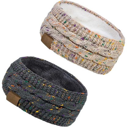 Bandeau d’oreilles en tricot chaud doublé en polaire