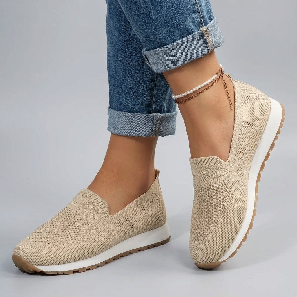 Baskets en maille à enfiler confortables avec soutien de la voûte plantaire