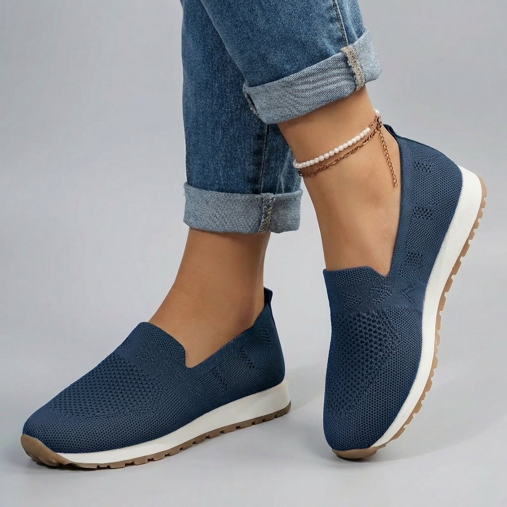 Baskets en maille à enfiler confortables avec soutien de la voûte plantaire