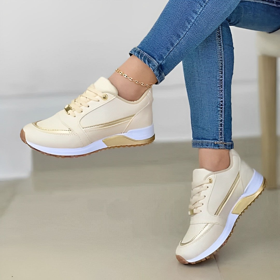 Baskets femme avec détails métallisés et amorti