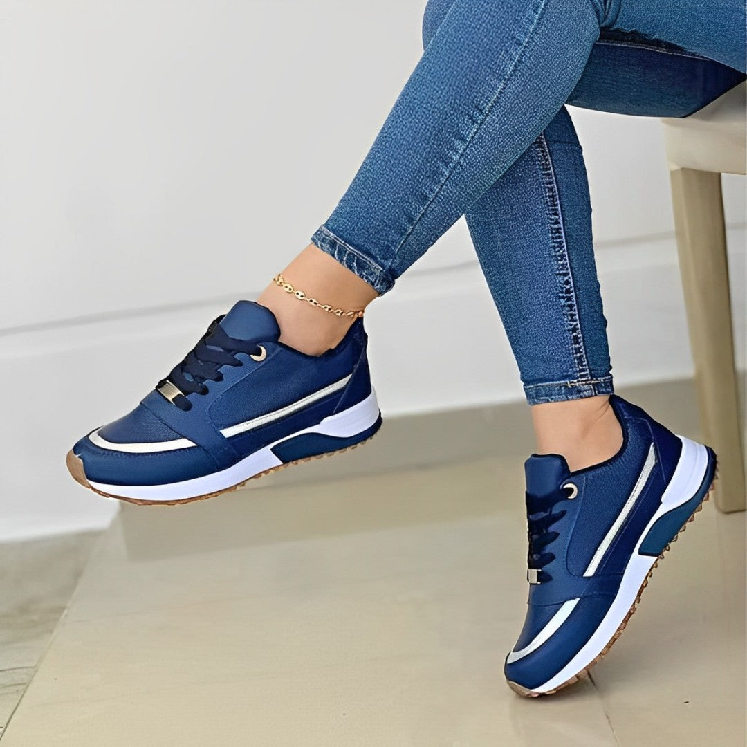 Baskets femme avec détails métallisés et amorti