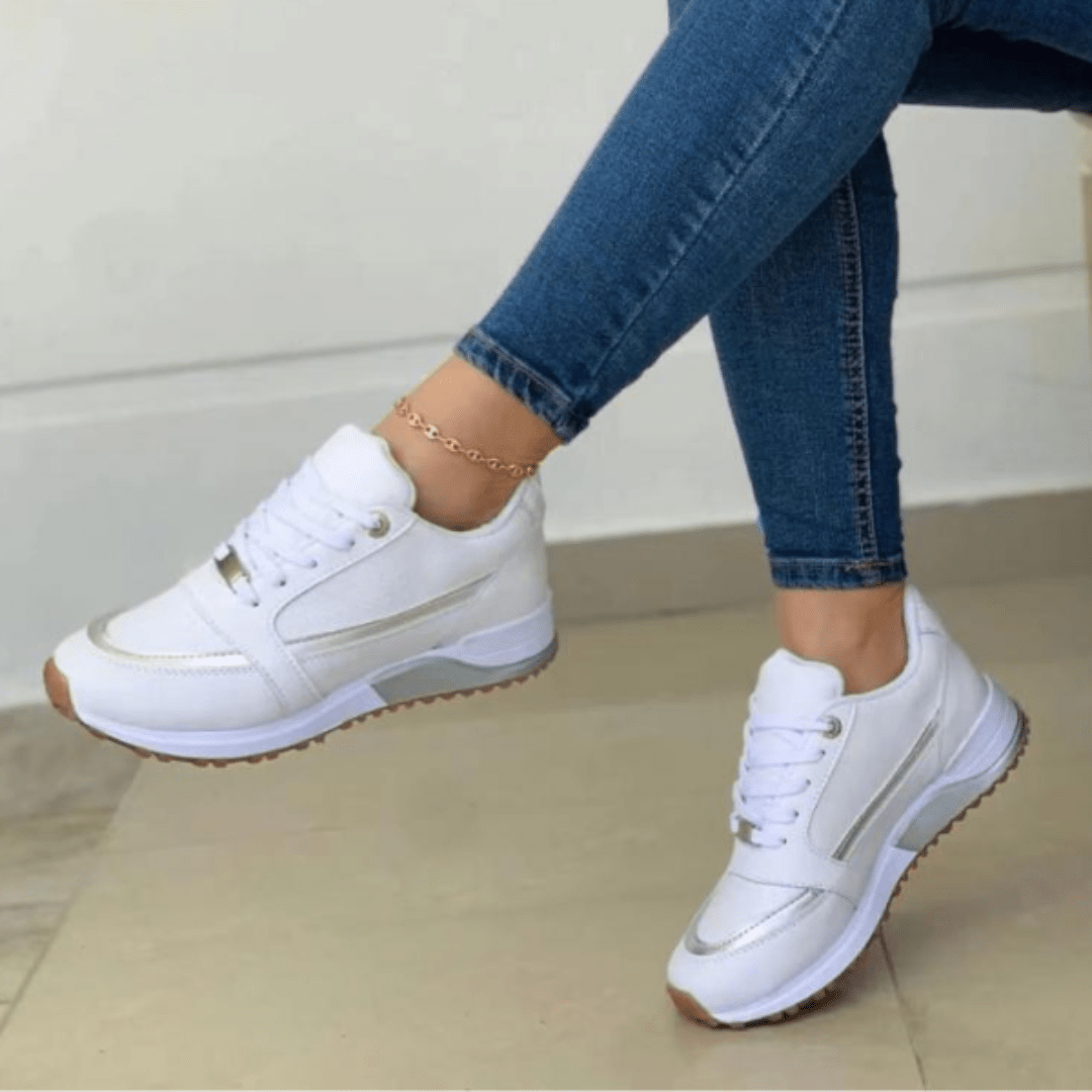 Baskets mode à lacets pour femme