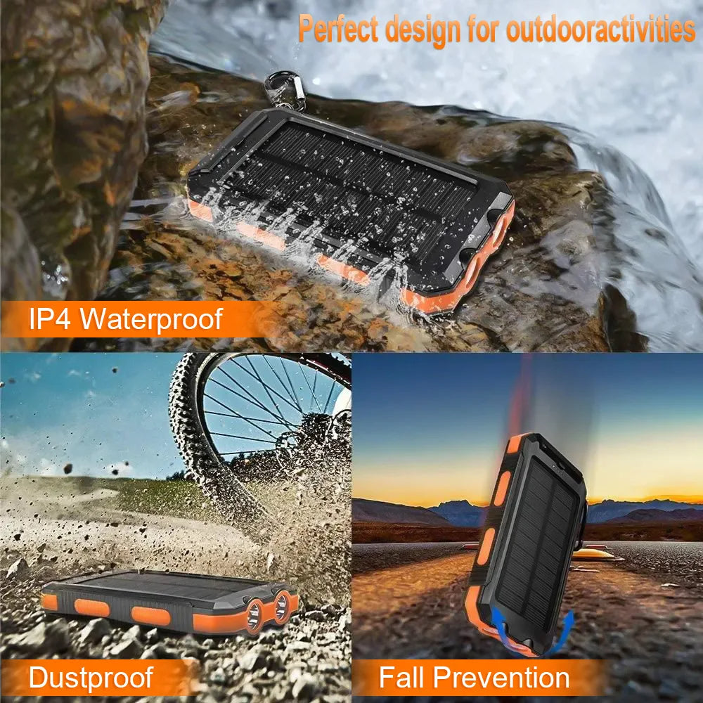 Batterie externe solaire portable et étanche IP67
