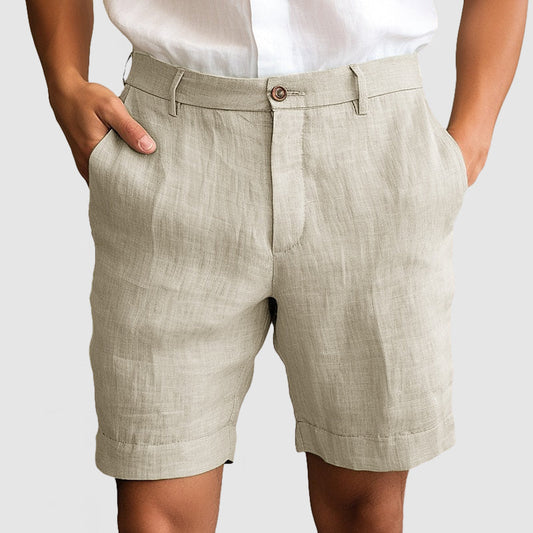 Bermuda habillé pour homme à revers, sans pinces