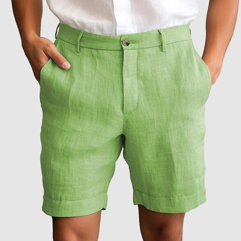 Bermuda habillé pour homme à revers, sans pinces