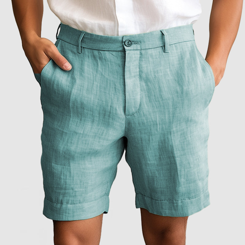 Bermuda habillé pour homme à revers, sans pinces