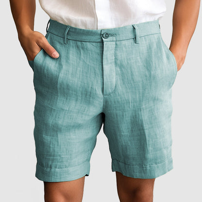 Bermuda habillé pour homme à revers, sans pinces