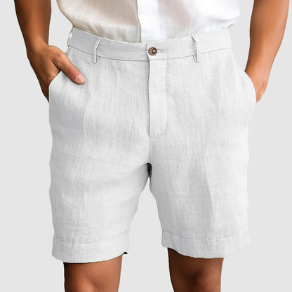 Bermuda habillé pour homme à revers, sans pinces
