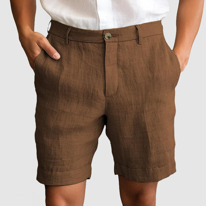 Bermuda habillé pour homme à revers, sans pinces