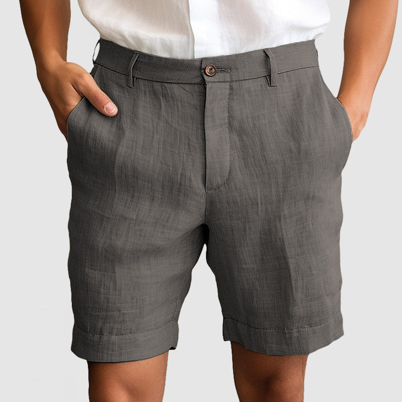 Bermuda habillé pour homme à revers, sans pinces