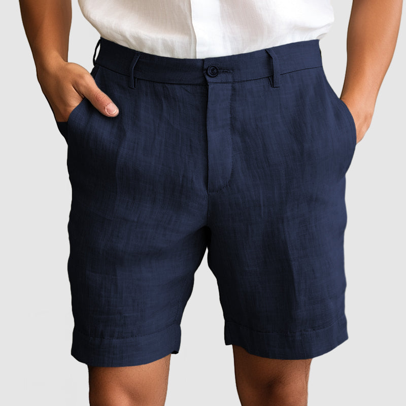Bermuda habillé pour homme à revers, sans pinces