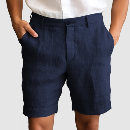 Bermuda habillé pour homme à revers, sans pinces
