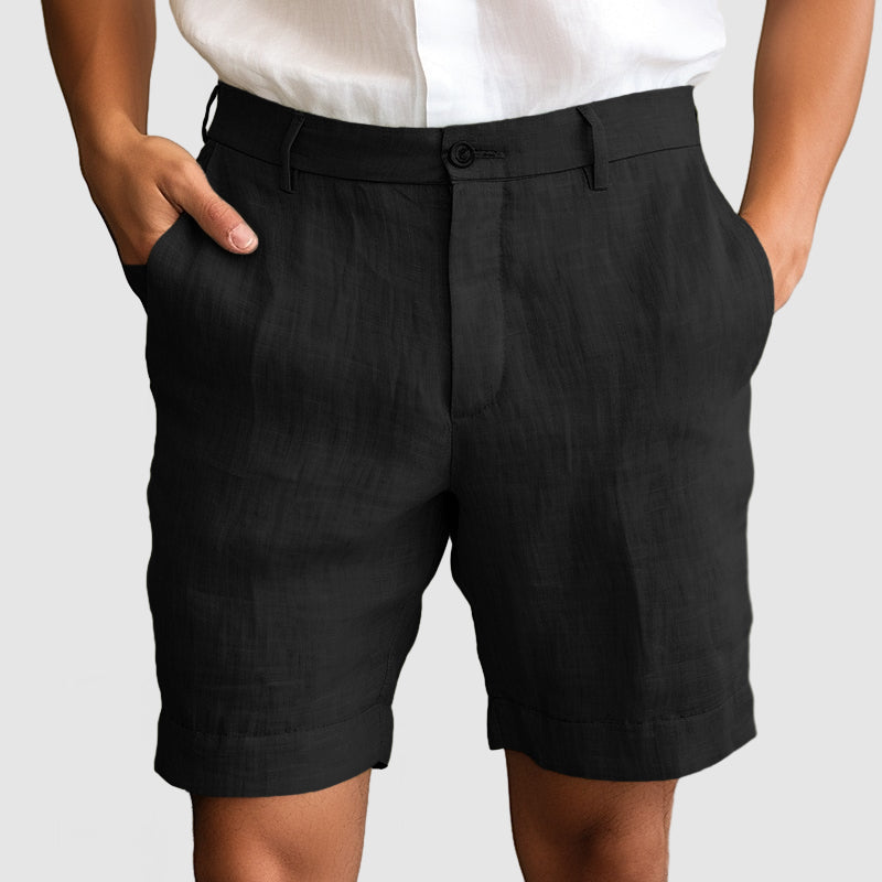 Bermuda habillé pour homme à revers, sans pinces