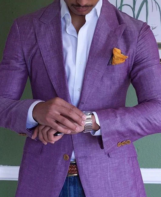 Blazer à carreaux à revers crantés pour homme