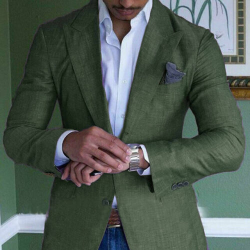 Blazer à carreaux à revers crantés pour homme