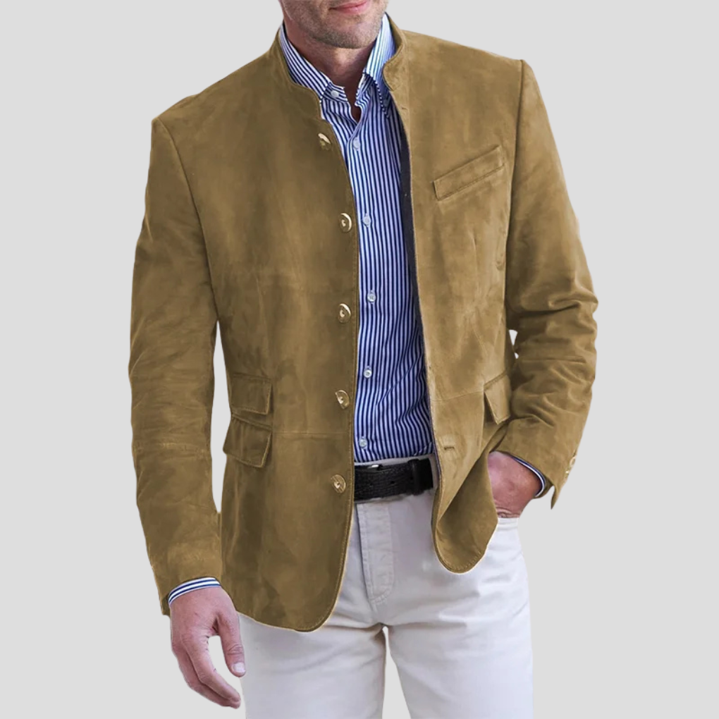 Blazer à col mao pour homme
