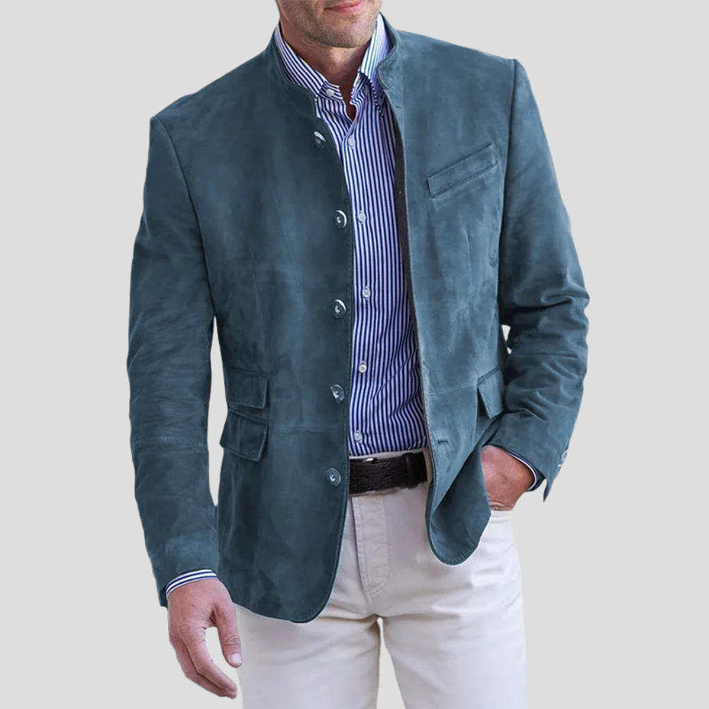 Blazer à col mao pour homme