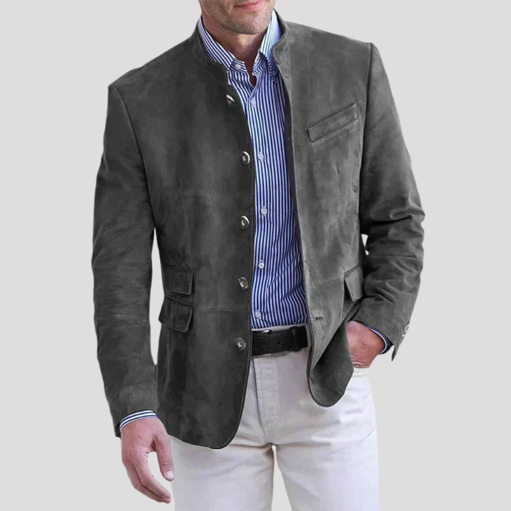 Blazer à col mao pour homme