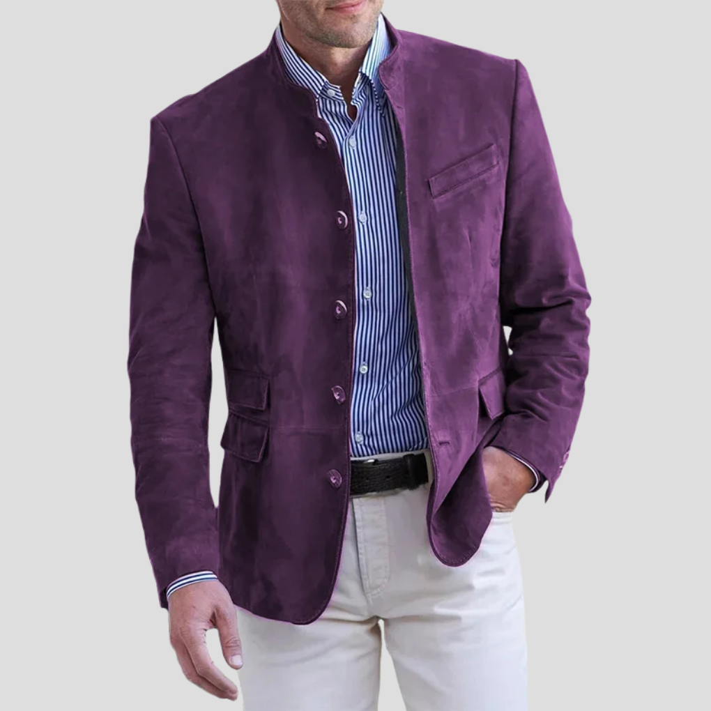 Blazer à col mao pour homme