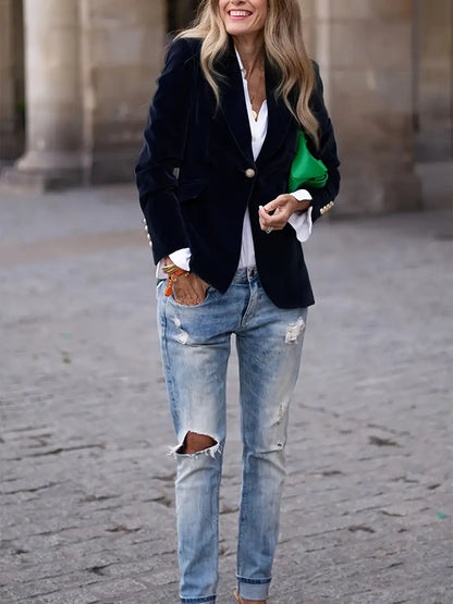 Blazer cintré à manches longues pour femme