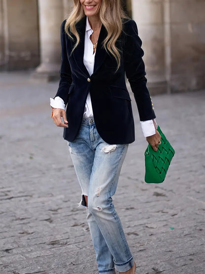 Blazer cintré à manches longues pour femme