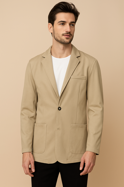 Blazer en velours côtelé pour homme à revers crantés