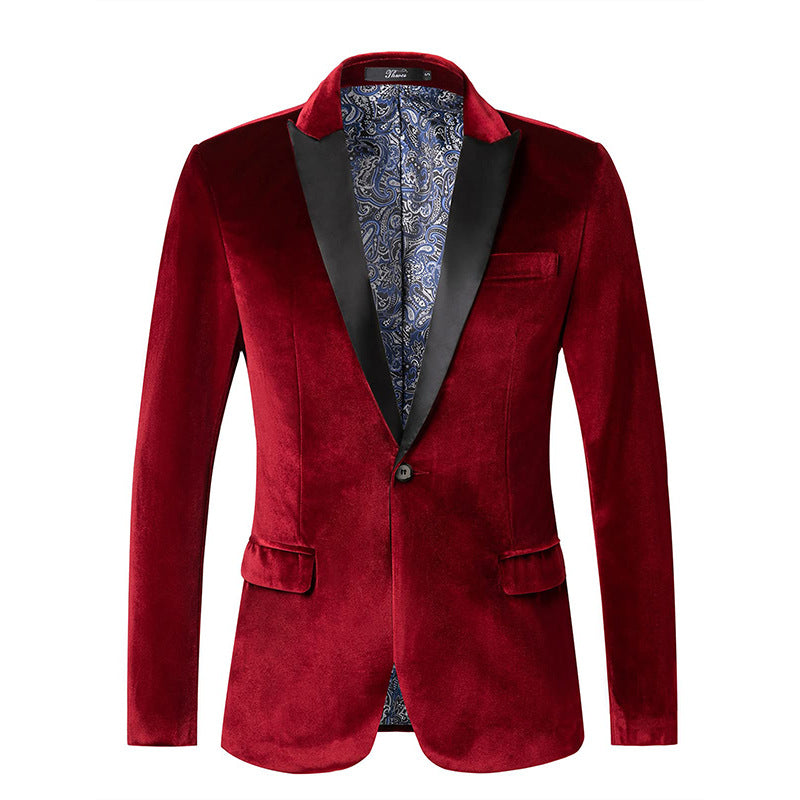 Blazer en velours élégant pour homme aux détails luxueux