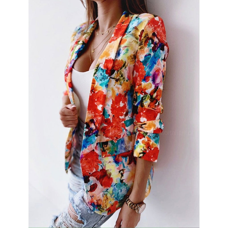 Blazer femme à motif floral botanique