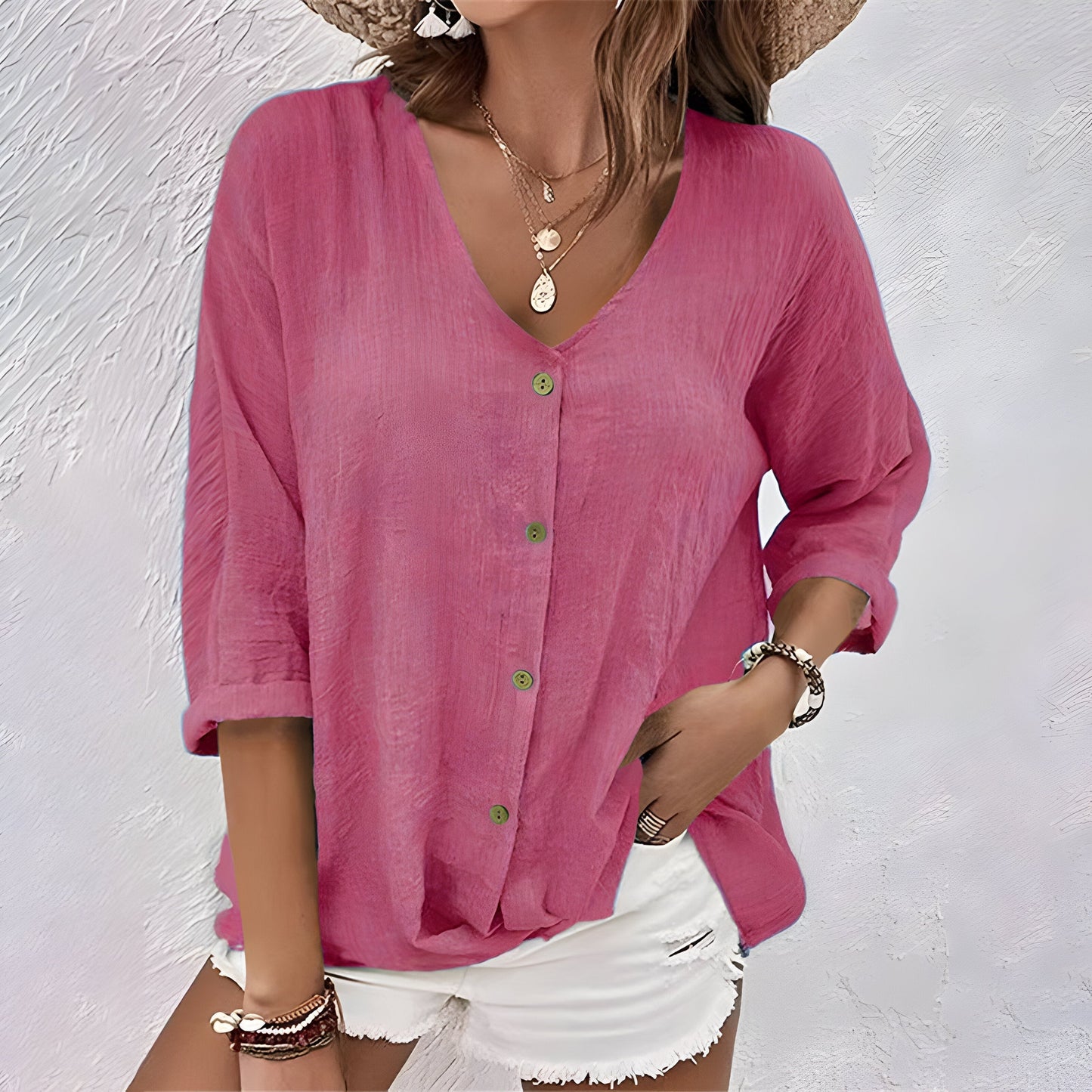 Blouse à boutons pour femme