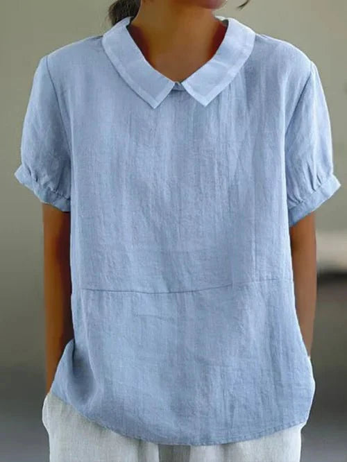 Blouse femme à col, coupe décontractée