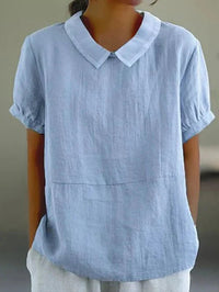 Blouse femme à col, coupe décontractée