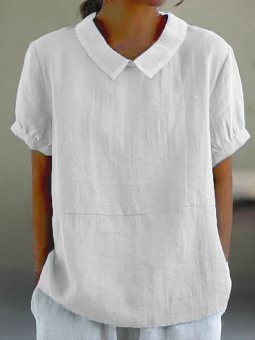 Blouse femme à col, coupe décontractée