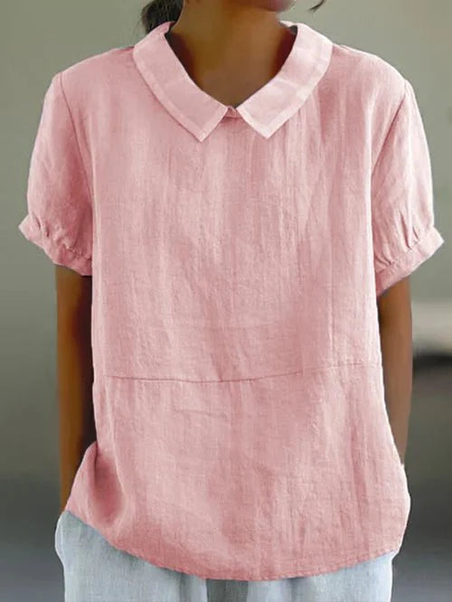 Blouse femme à col, coupe décontractée