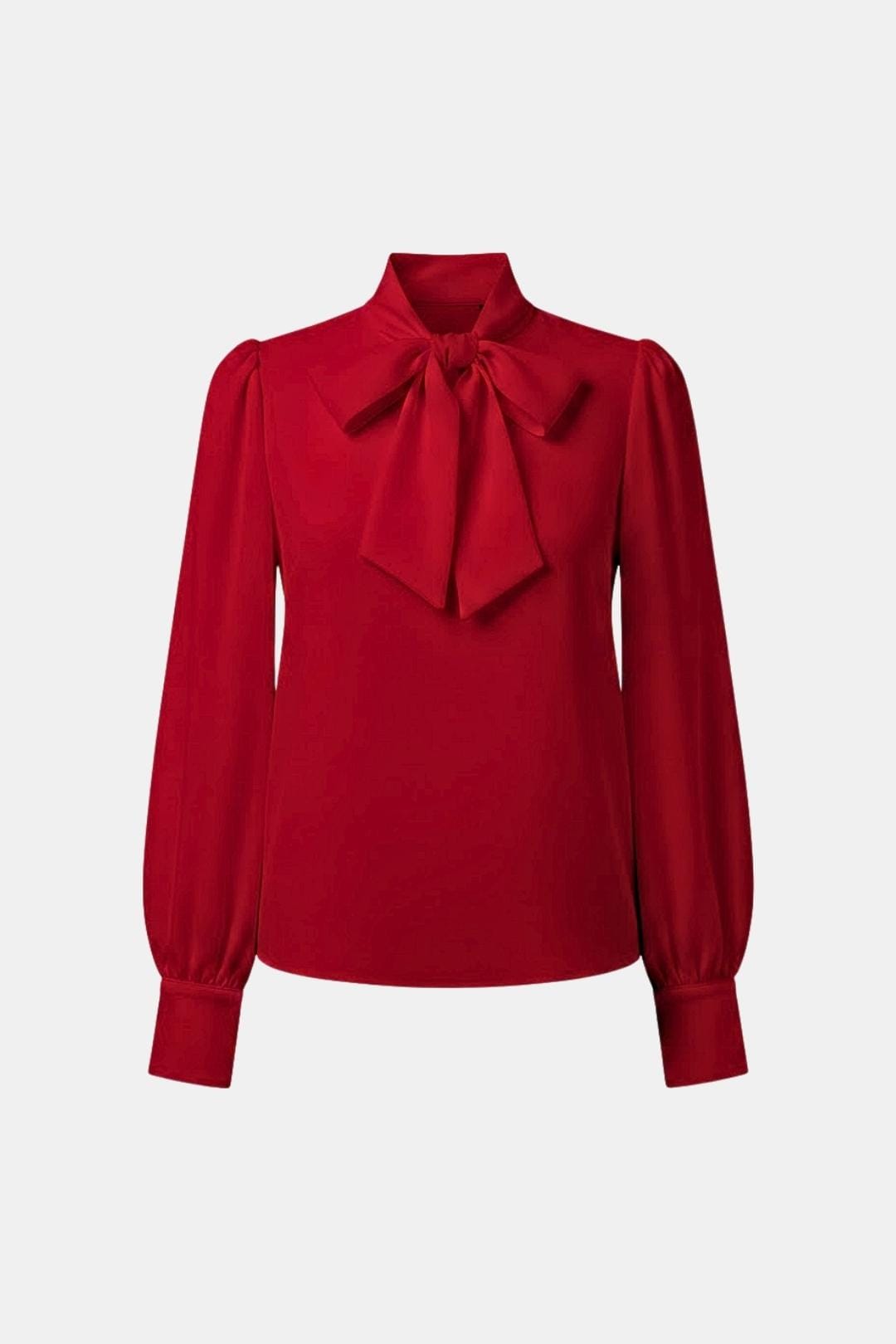 Blouse femme à col lavallière, manches longues